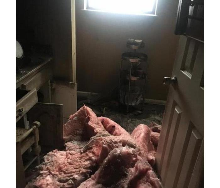 Ceiling cave in from fire loss