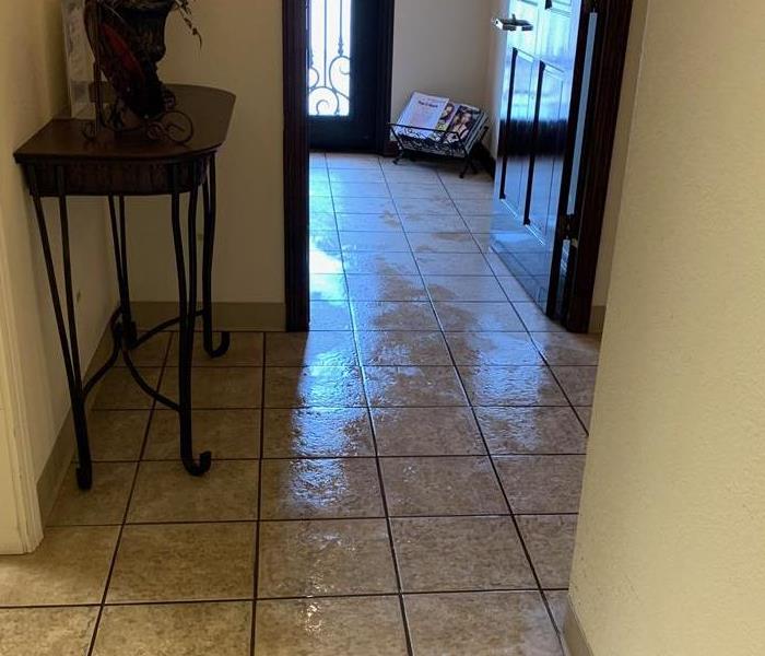 Water on tile flooring